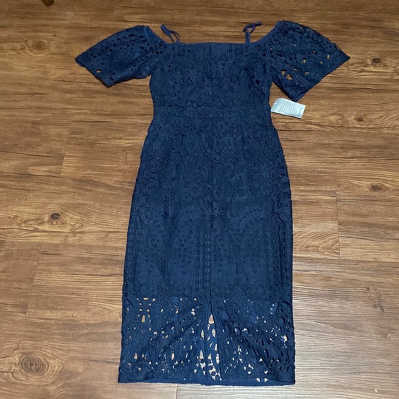 Chelsea28 | Dresses | Chelsea 28 Navy Cold Shoulder All Over Lace | Poshmark